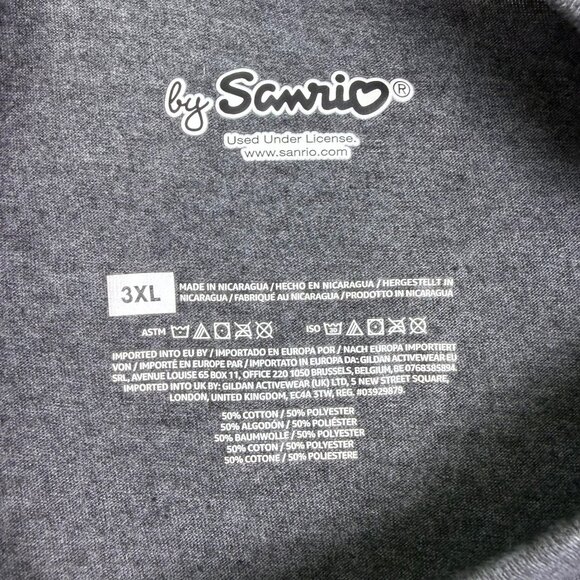 Sanrio Mens Gray Cotton/Polyester Hello Kitty Halloween Graphic T-Shirt Size 3XL - Picture 4 of 5